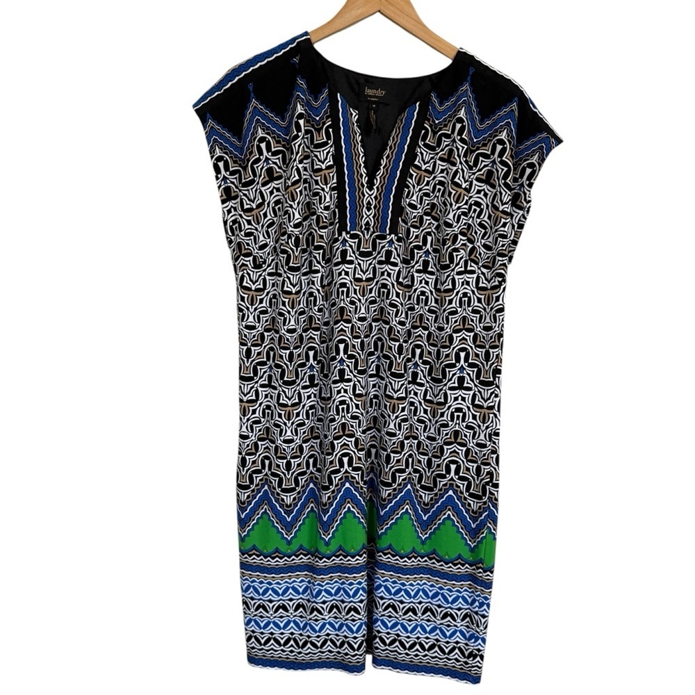 Laundry By Shell Segal Retro Geo Design Multi Color Dress Women's Size Medium